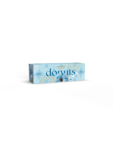 Maxtris Donuts Vanillegeschmack mit hellblauer Glasur – Packung mit 6 Stück